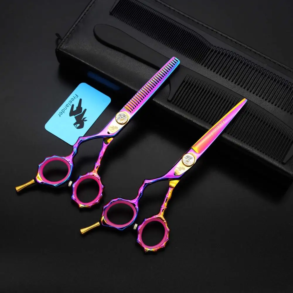 Freelander 5,5 левша ножницы " японские ножницы Дешевые Парикмахерские ножницы парикмахер филировочные ножницы hairdress - Цвет: ZSZJ-553