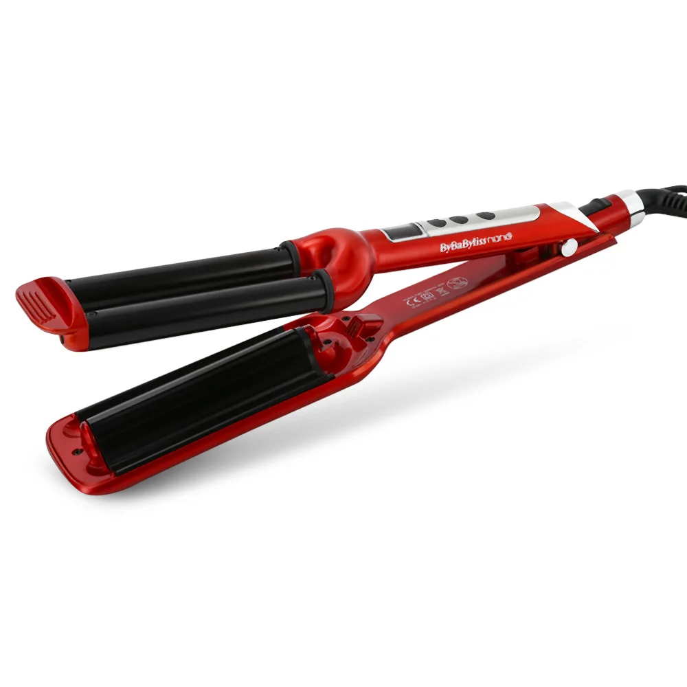 

JINDING Professional 210-240V Electric Ceramic LED Digital Curling Iron Three-Tube Rotating Curler Hair Curlers Styling Tool Z25