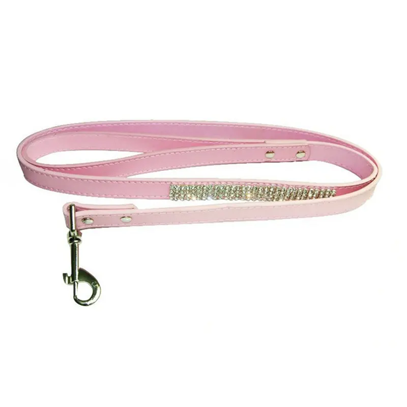 Buy Adjustable Soft Leather Rhinestone Dog Leashes