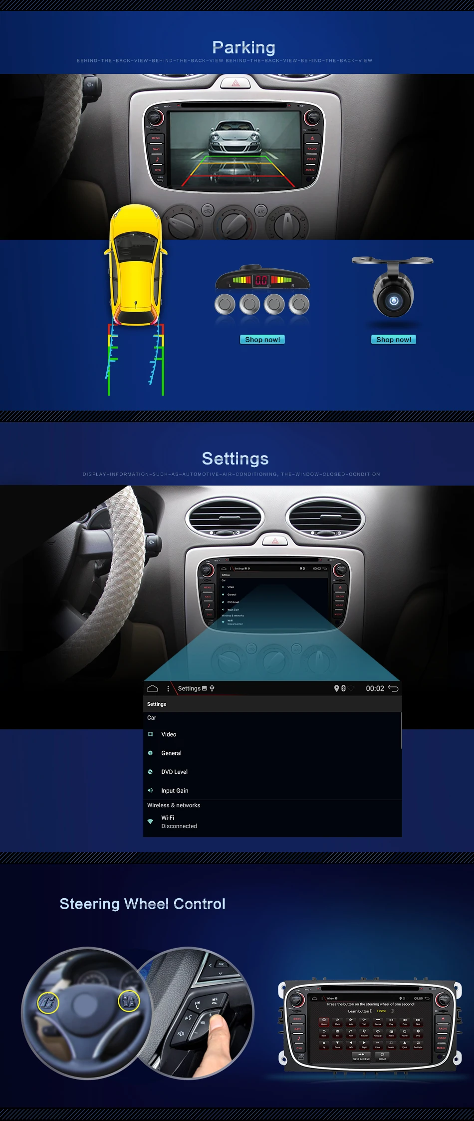 Flash Deal Bosion Android 9.0 Car Multimedia Player GPS 2 Din Octa Core car dvd for FORD/Focus/S-MAX/Mondeo/C-MAX/Galaxy wifi car radio GPS 12