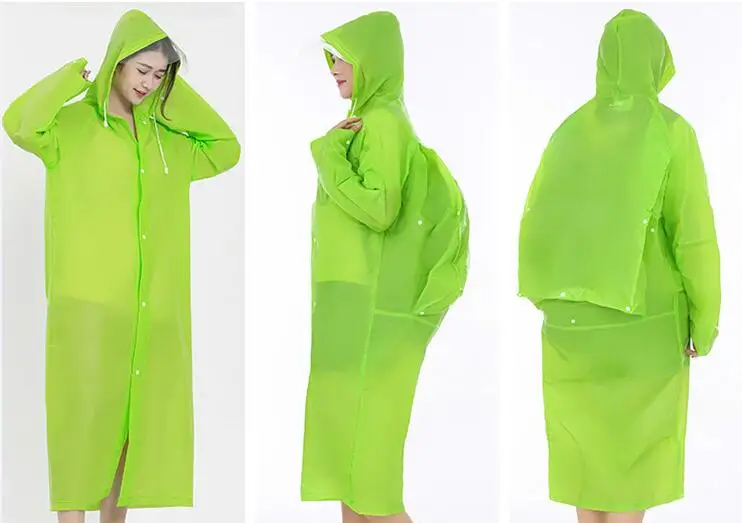 16.Raincoat Plastic EVA Thick Rain Coats Rainwear Rain Poncho Universal Waterproof Touring Hiking Hooded Schoolbag Raincoats Long rain jacket