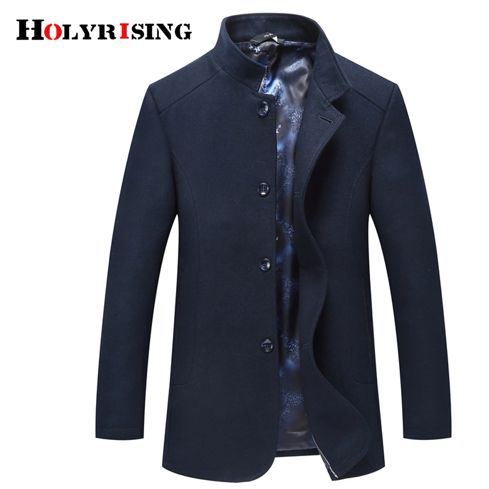 

Holyrising Men Coat Wool Overcoat Turn Collar Peacoat Warm Hombre Woolen Coat Breathable Men's Wool Jacket Soft Clothing 18441-5
