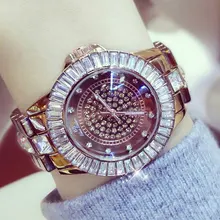 Модные Кварцевые часы Женские нарядные часы Reloj Mujer Роскошные брендовые новые золотые хрустальные женские наручные часы Montre Femme