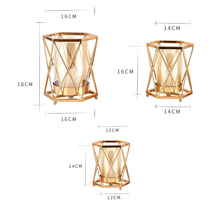 Нео-классический домашний модельный декоративный подсвечник, металлический подсвечник из кованого железа, полый декоративный стеклянный ветрозащитный подсвечник
