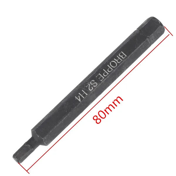 BROPPE 3pcs H4-H6 Hexagon Impact Screwdriver Bits 8mm Hex Shank 80mm Hexagon Screwdriver Bits Set