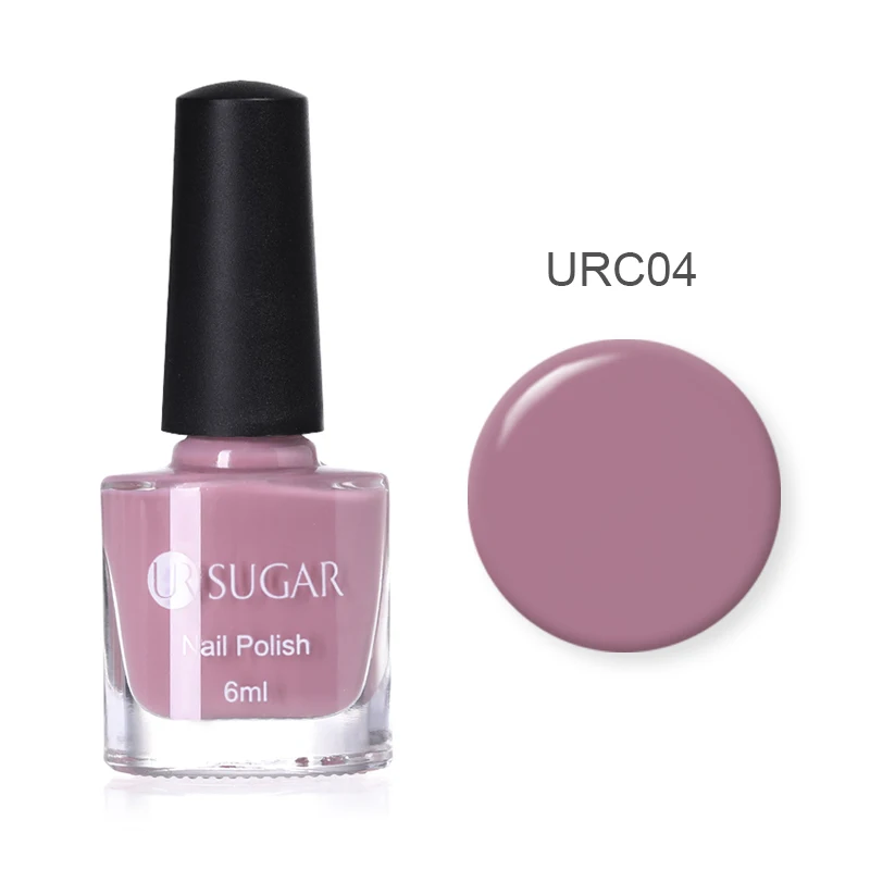URC04 UR SUGAR 6 мл конфетный цветной лак для ногтей светло-розовый желтый синий лак для ногтей чистый цвет ногтей художественный лак на водной основе пальто - Цвет: URC04
