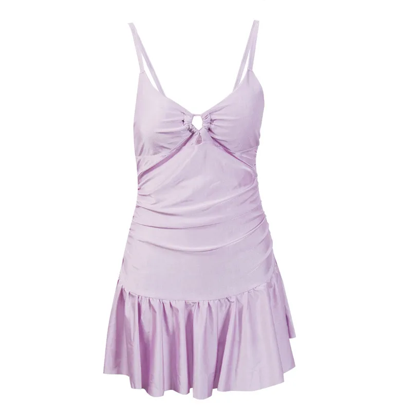 Женский летний слитный купальник с чашками пуш ап и глубоким V образным