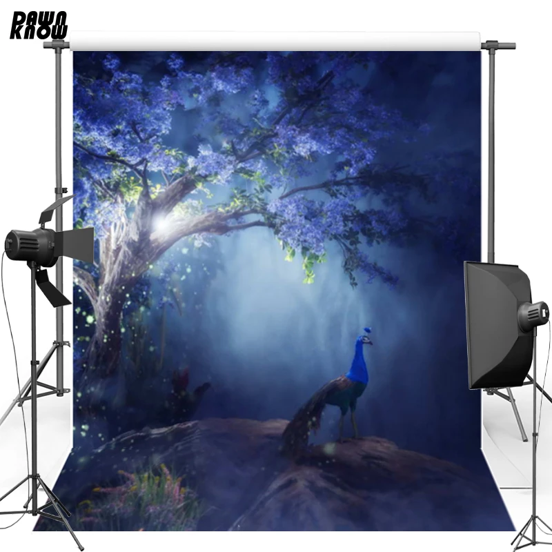 

Flower Tree Fairy Vinyl Photography Background Fantasy peacock Oxford Backdrop For Wedding photo studio Props 6905