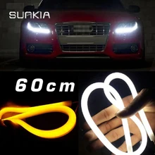 60CM Flexible LED Daytime Running Light DRL Strip Amber Light Bar Light Switchback DRL Free Shipping