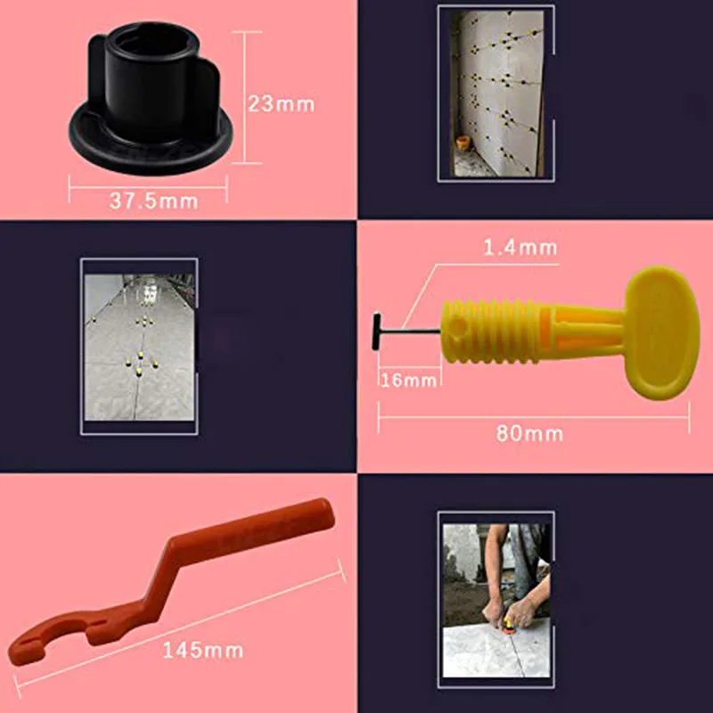 

100Pcs Flat Ceramic Floor Wall Construction Tools Reusable Tile Leveling TN99