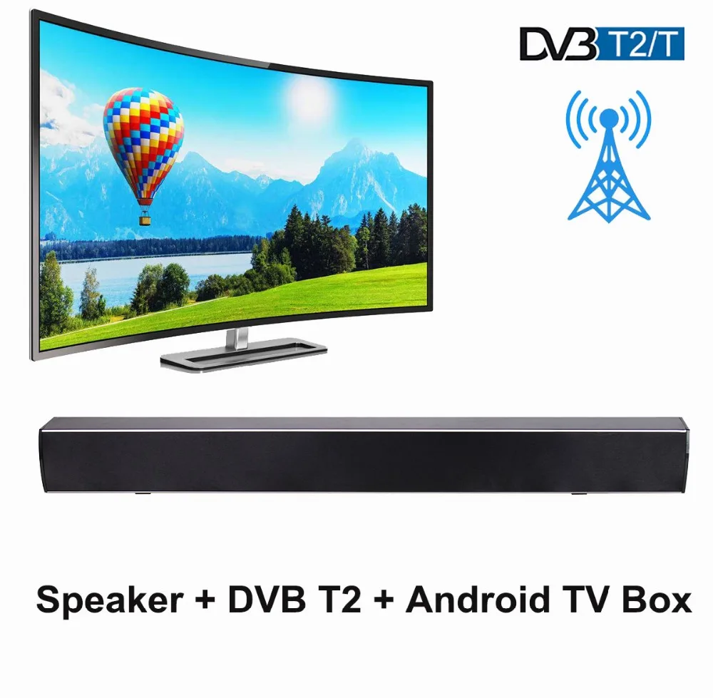 

DVB-T2 Android Smart TV Box OTT Amlogic S905 Quad Core 1GB 8GB 2.4G WiFi Wireless Portable Speaker Media Player KS1 Soundbar