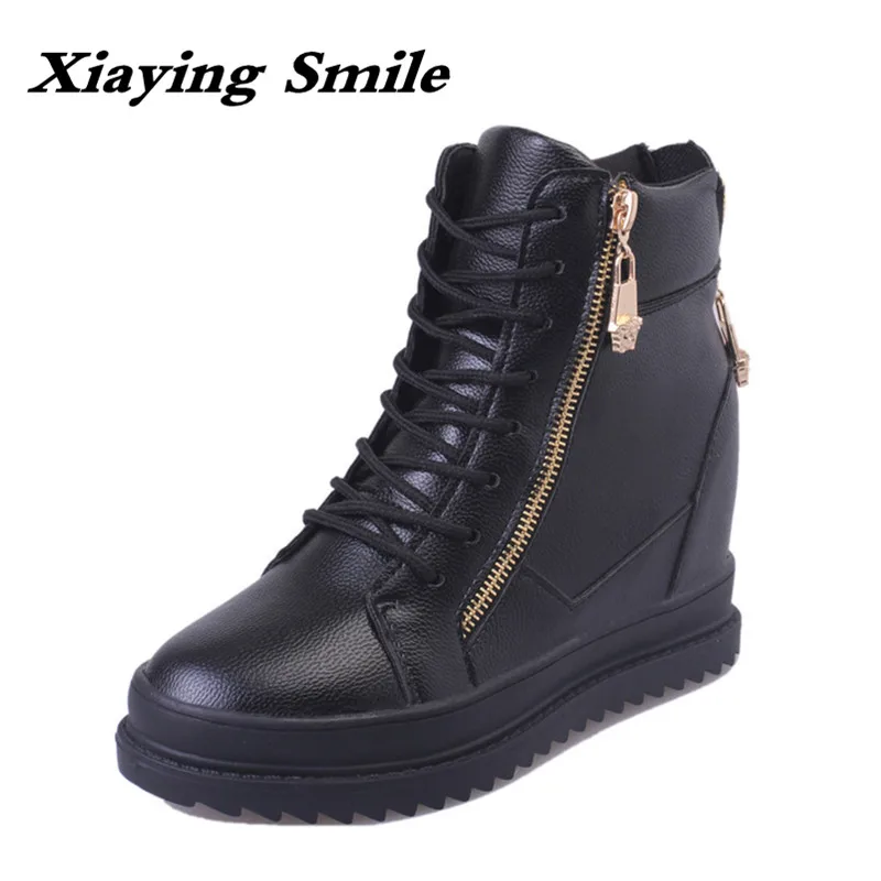 Xiaying Smile Winter British Style Women Boots Antieskid Ankle Boots Round Toe Zipper Shoes Fashion Warm Square Flat Boots : image Xiaying Smile Winter British Style Women Boots Antieskid Ankle Boots Round Toe Zipper Shoes Fashion Warm Square Flat Boots