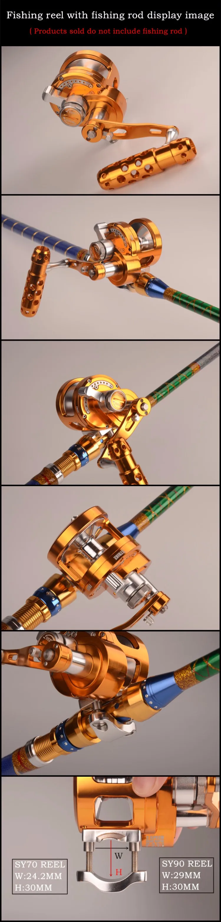 Cheio de Metal Carretel de Pesca Única e Dupla Profundo Pesca Corrico Barco Jigging Max Arraste 30 kg Relação Engrenagem Selecionável Sy70 - 90 Mar 21 Esporte e Lazer