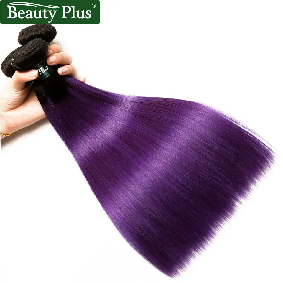 BP фиолетовые пучки с закрытием 13x4 прямые пучки волос от светлого до темного цвета с фронтальными перуанскими волосами 2 тона пучки Remy человеческих волос