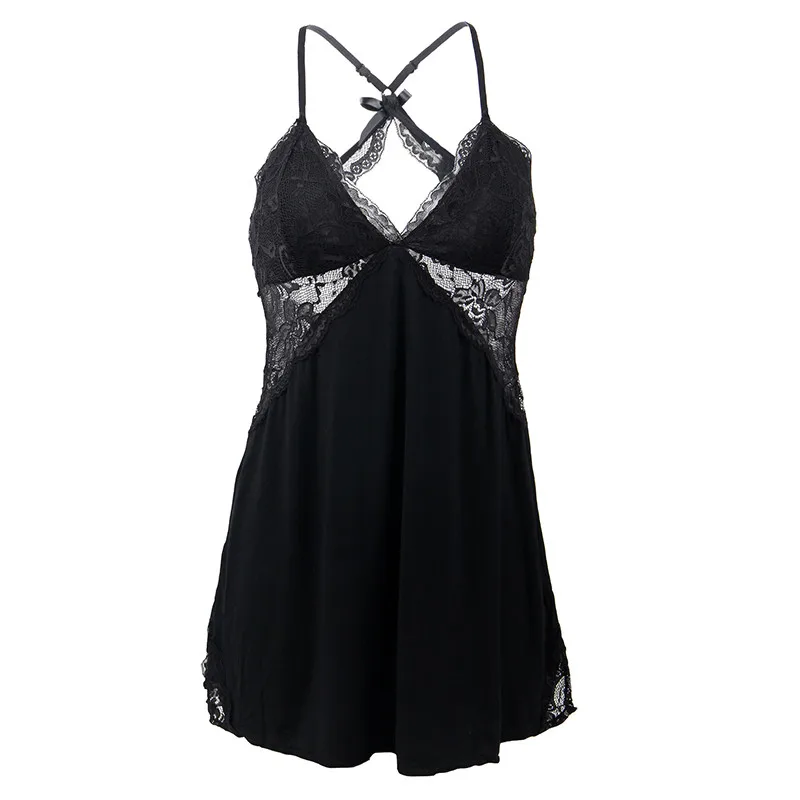 Ohyeahlover женская ночная рубашка на тонких бретельках, ночное платье, нижнее белье, кружевное, Babydoll Camison, сексуальная женская ночная рубашка с v-образным вырезом, RM80734