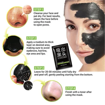

Black Mask 8g Blackhead Remover Black Mud Deep Cleaning Peel Off Acne Face Mask Masque Charbon Points