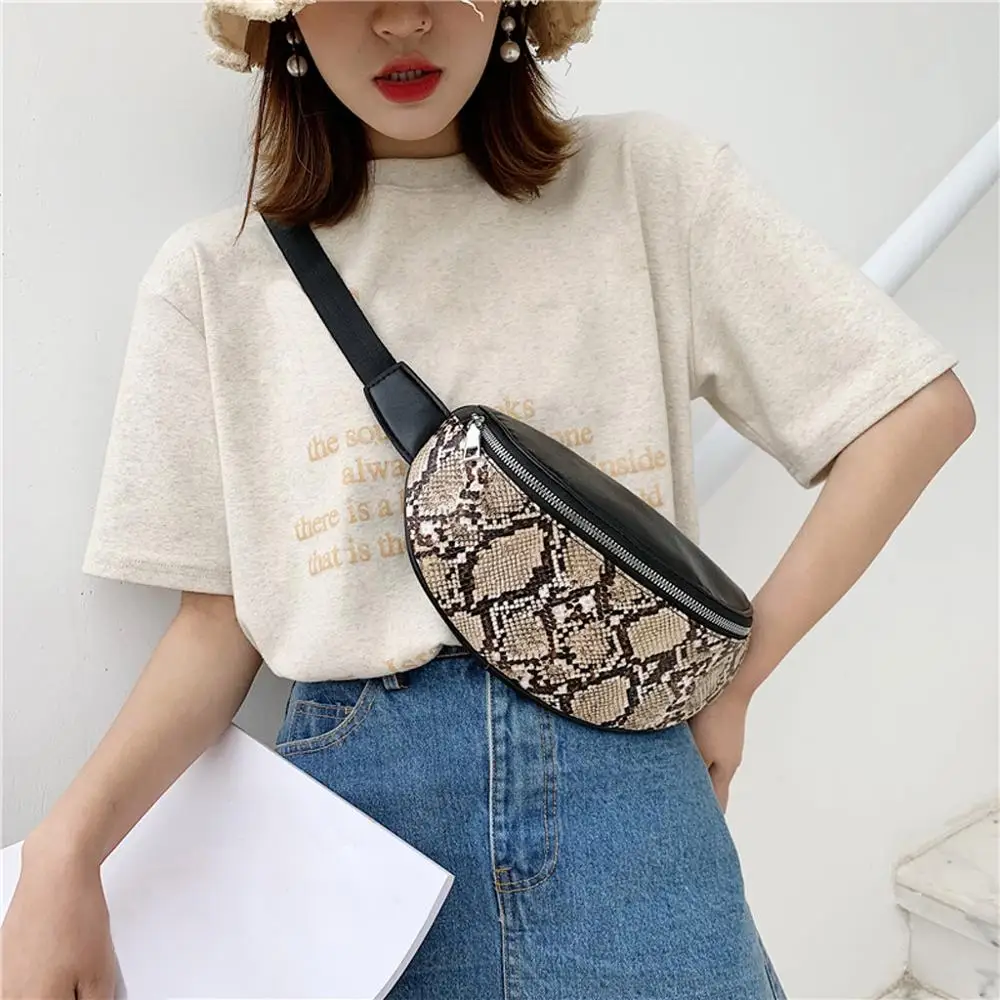 

Ladies Chest Bag Fashion Women Outdoor Serpentine Zipper Messenger Bag Sports Chest Bag Square Waist Bag Outdoor Sport Pack