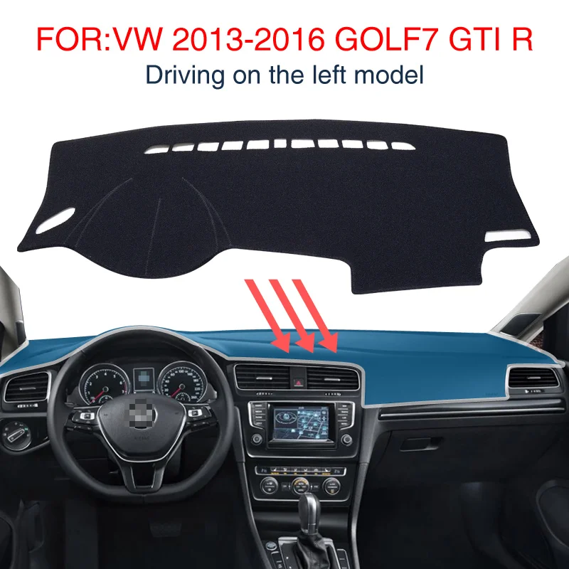 Дешевый Smabee тире коврик покрытие для приборной панели черный для Volkswagen GOLF 7 GTI R 2013 2016 GOLF7 ковровое покрытие изоляции мат Автомобильный интерьер