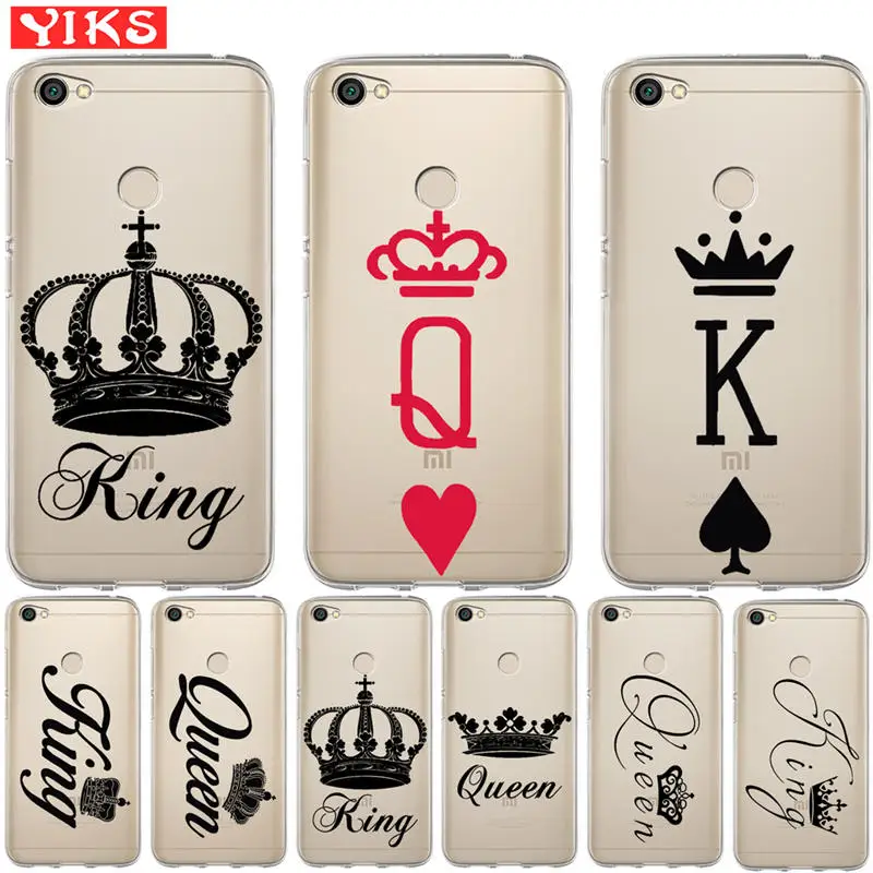 

For Xiaomi Redmi Hongmi 3S 4A 4X mi 6 A1 5X Note 3 4 4X 5A 5 Plus Pro Prime King queen Lovers pattern Phone Case Back Cover