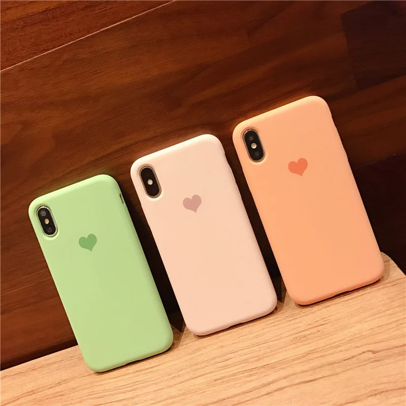 Карамельный цвет для iPhone 7 Чехол Love для iPhone 6 6s 7 8 11 Pro Plus X XS XR Xs Max силиконовый чехол для телефона мягкий ТПУ задняя крышка