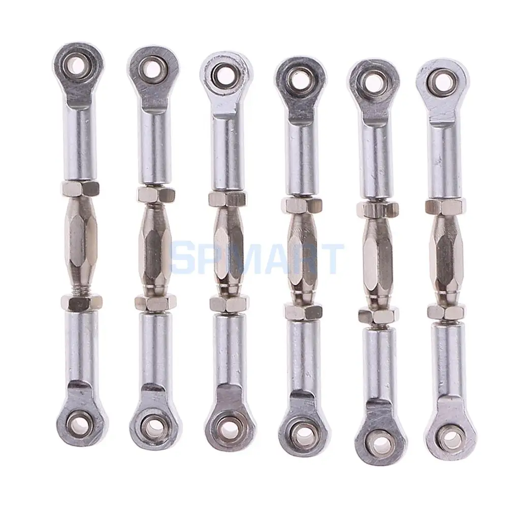 6Pcs 1/10 RC Car Steering Servo Linkage Turnbuckle Front Rear 166617 166017 106017 for Redcat HSP Truck