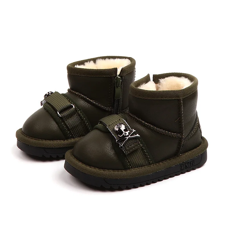 

Skeleton Decoration Boots for Boys 2018 New Warm Children's Winter Shoes Ankle Toddler Baby Rubber Snow Boot 1 2 3 years