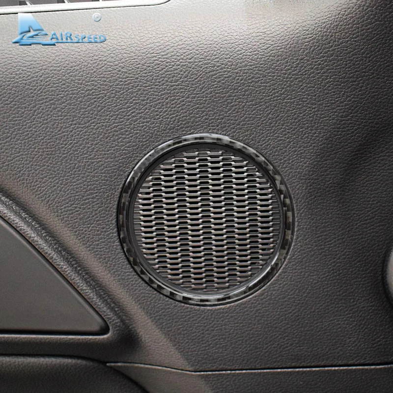 Cheap Airspeed Carbon Fiber headlight switch speaker frame for Ford Mustang Car Stickers Car Styling 2015 2016 2017 Auto Accessories