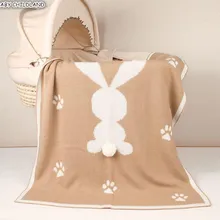 Вязаное детское одеяло, Пеленальное Одеяло для новорожденных, супер мягкое 3D покрывало с кроликом, для малышей, Bebe, для кровати, для коляски, пледы, одеяло s