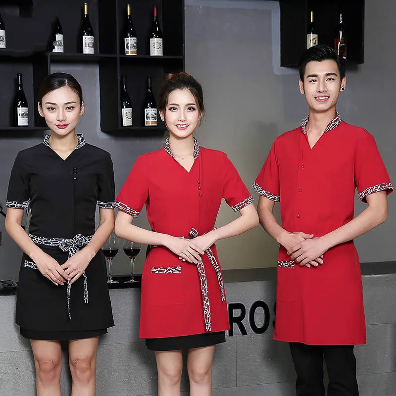 Food Service Hotel Uniform Summer Female Restaurant Waiter Work Wear