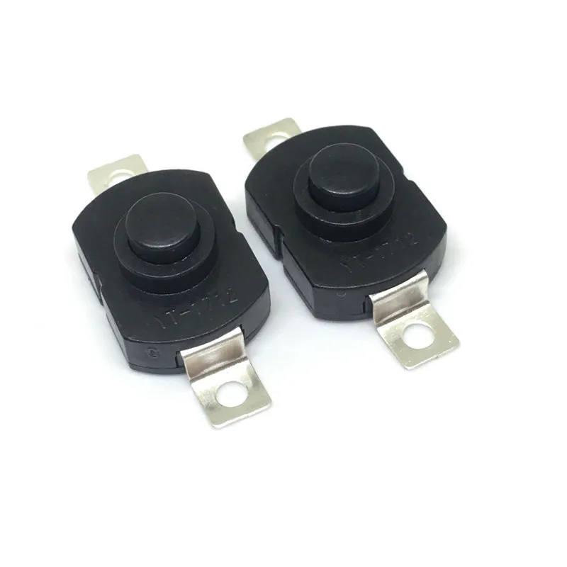 push button Switch 1712KD 30V 1A flashlight switch LOCK 17129.5mm Table lamp switch flashlight button switch ON-OFF 3