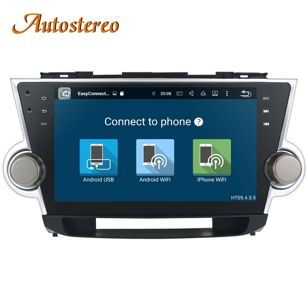 Sale Auto stereo Android 8 Car No DVD player GPS Navigation For Toyota HIGHLANDER 2008-2014 multimedia radio tape recorder head unit 2