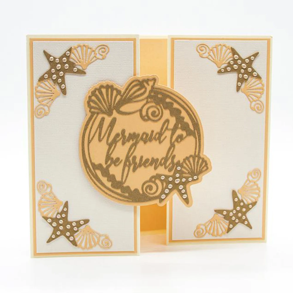 

letter Mermaid to be Friends Metal Cutting Dies Stencil Scrapbook Album Embossing For Gift Card Making Handcrafts