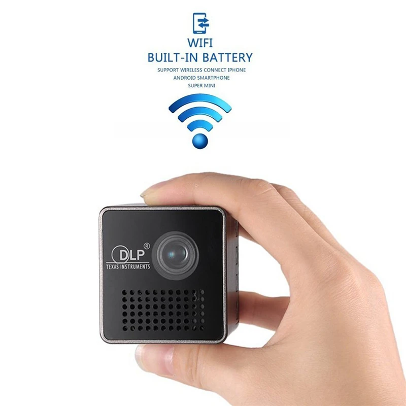 

P1+ WIFI Mini Projector, Pocket Size Smart Micro Proyector,Support Miracast DLNA Airplay ,Built-in Battery Pico Beamer