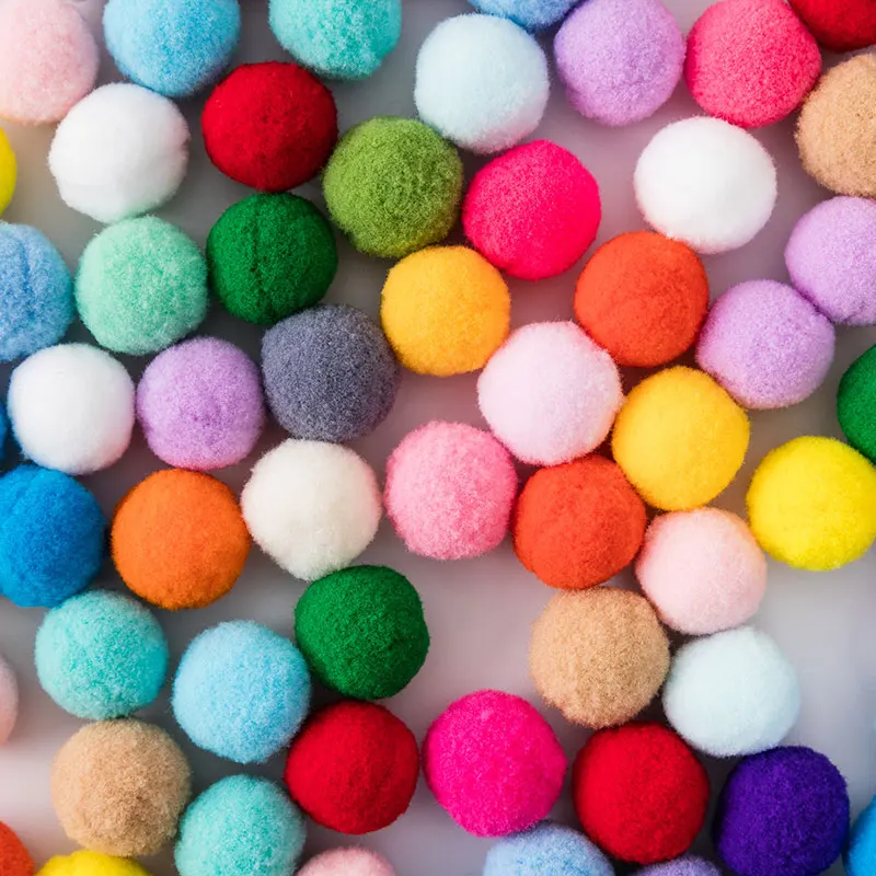 

30pcs/lot Multi Size Colorful Pompoms DIY Dolls Handmade Material Soft Fluffy Pom Poms Ball For DIY Kids Toys Accessories T03