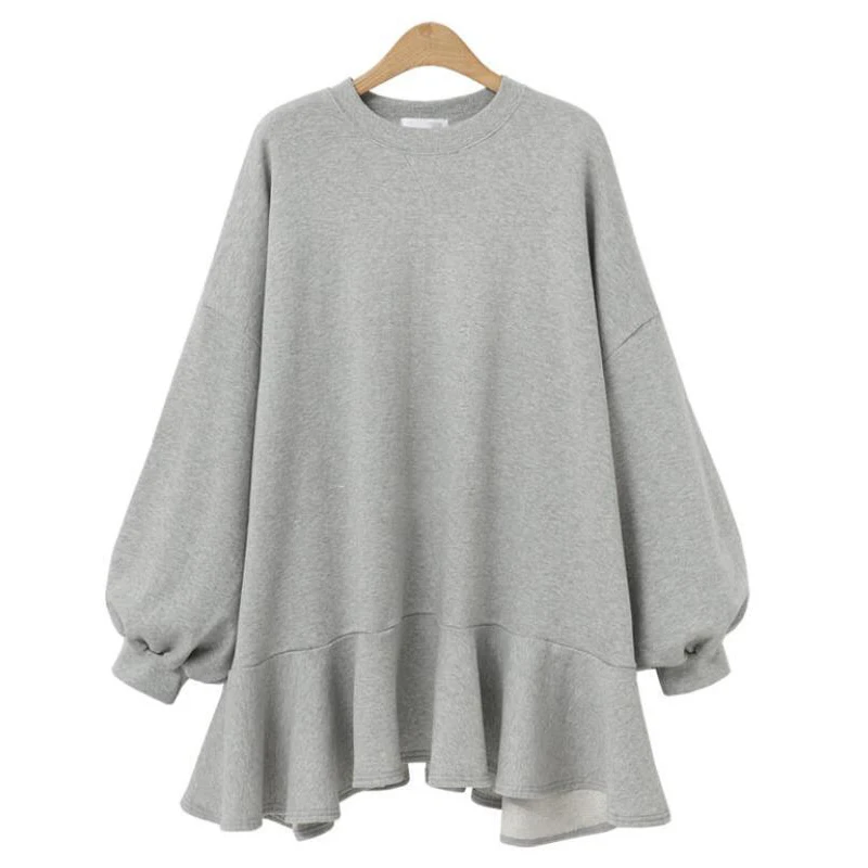 

Autumn Winter Women Dress Femme Lantern Sleeve Knitting Sweater Dress Loose Casual Knited Warm Kawaii Mini Dress Plus Size New