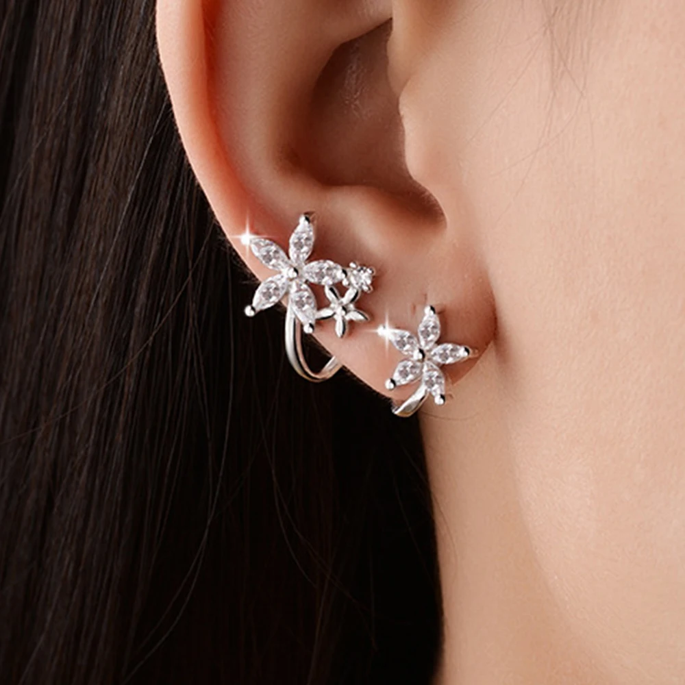 

Clip Earrings Women Rhinestone Ears Decorations Fashion Jewelry Accessories Female Stainless Earrings Party Gifts for Ladies