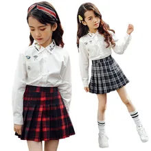 2020 primavera otoño vintage Falda plisada niñas pequeñas faldas de algodón a cuadros escuela adolescentes Niñas Ropa inferior niños 3-14 años