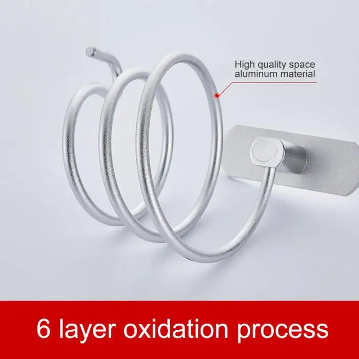 Aluminium Hair Dryer Holder Non Drill Wall Mount Shelf Organizer for Bathroom GHS99
