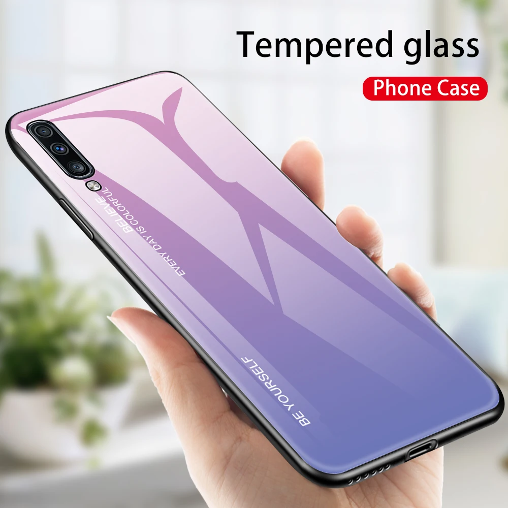 

Gradient Glass Phone Case For Samsung A50 A30 A10 A20 A40 A60 A70 M20 Galaxy S10 S9 S8 A8 A6 Plus J4 J6 A7 2018 A5 A7 2017 Shell