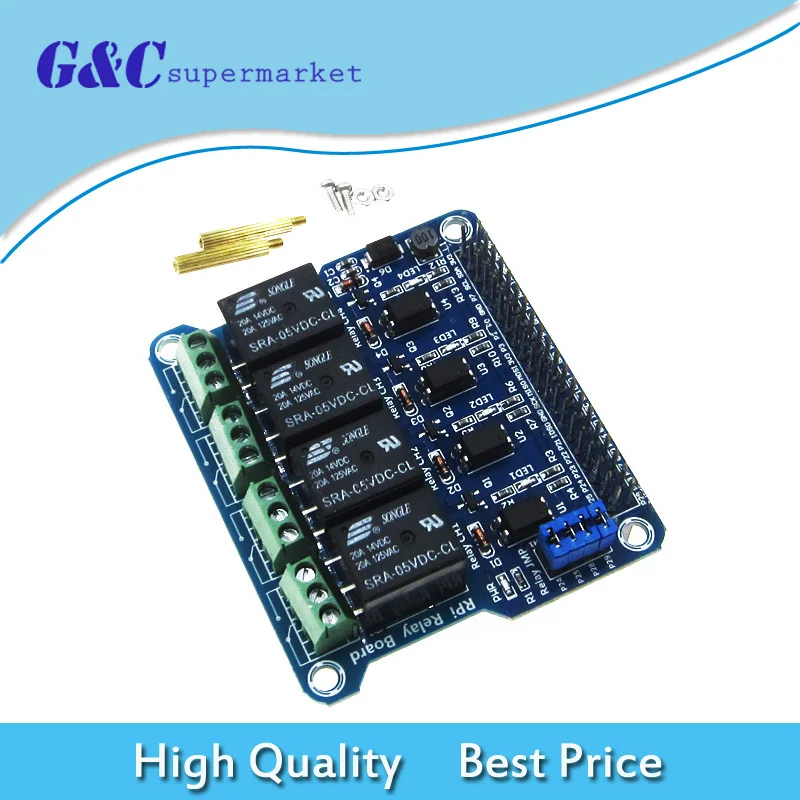 

4Channel Relay Expansion Board 250V AC/5A for RPi Raspberry Pi A+/B+/2B/3B