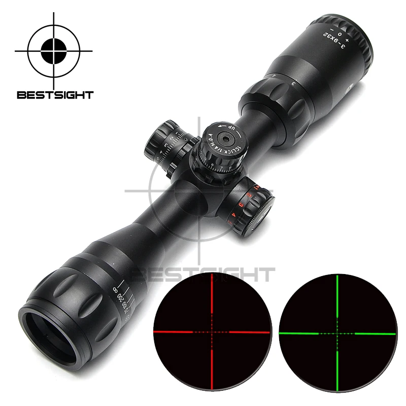 

MOSSY OAK DC3-9X32 Tactical Rifle Scope Red and Green Dot Reticle Riflescope Outdoor Sniper Deer Airsoft Scope for Hunting Caza