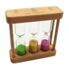 3 in 1 1+3+5 Minute Hourglass Wood Glass Sand Timer For Kitchen Cooking European creative wood metal rotating hourglass timer 2