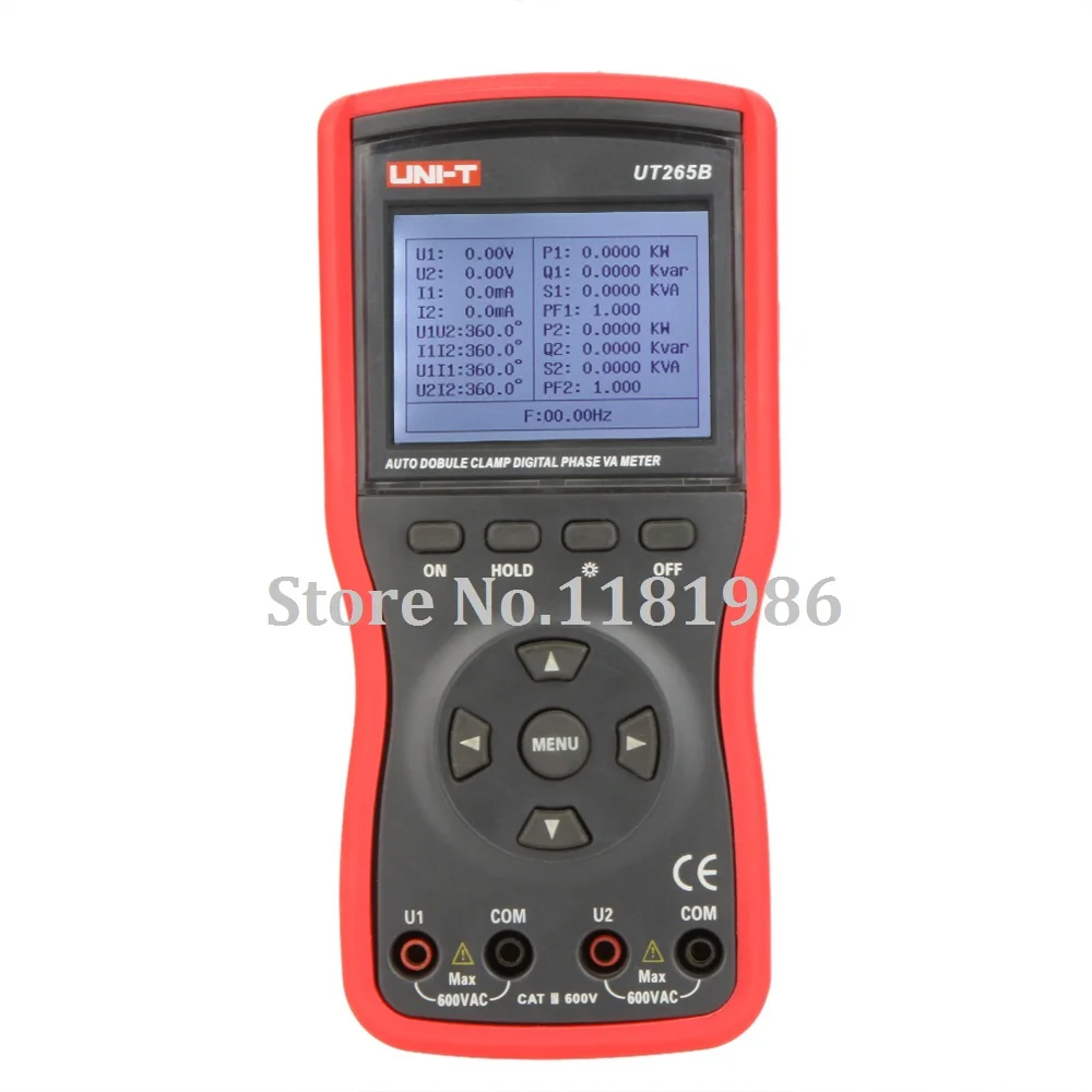 

UNI-T UT265B Auto Double Clamp Digital Phase Meter VA Volt Ammeter Power Factor Tester Power Meter w/FRS-232 & LCD Backlight