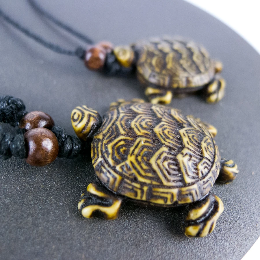 

Tortoise Pendants For Man limitation Yak Bone Material Bone Art Necklace Pendant Vintage Men's adjustable Rope Necklaces #GZ328