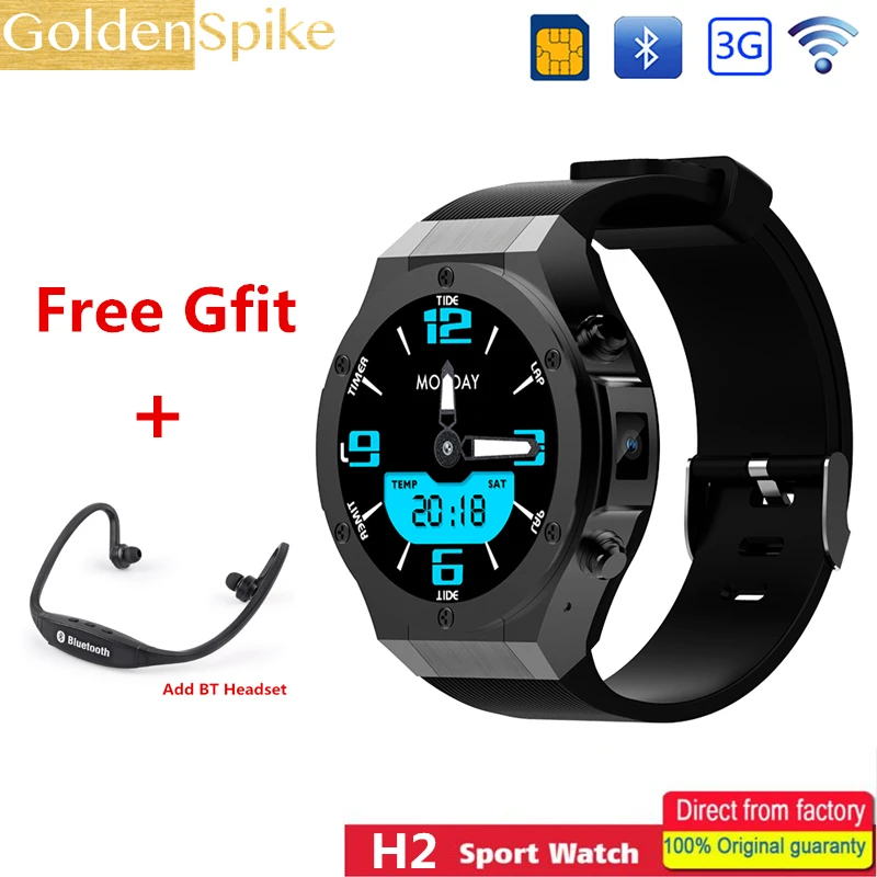 

Original H2 Smart Watch 1.4 Inch MTK6580 Quad Core 1.3GHZ Android 5.1 3G Smart Watch 480mAh 5.0 Mega Pixel Heart Rate Monitor