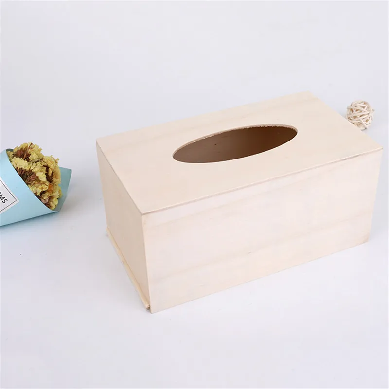 Aiboully 2018 Classic Wood Tissue Box Rectangle Shape Mud Base Art