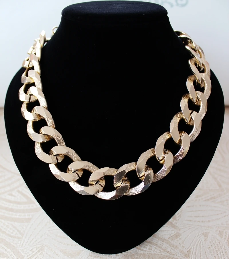 Крупные толстые золотистые металлические широкие ожерелья цепочки|chain necklace|necklace