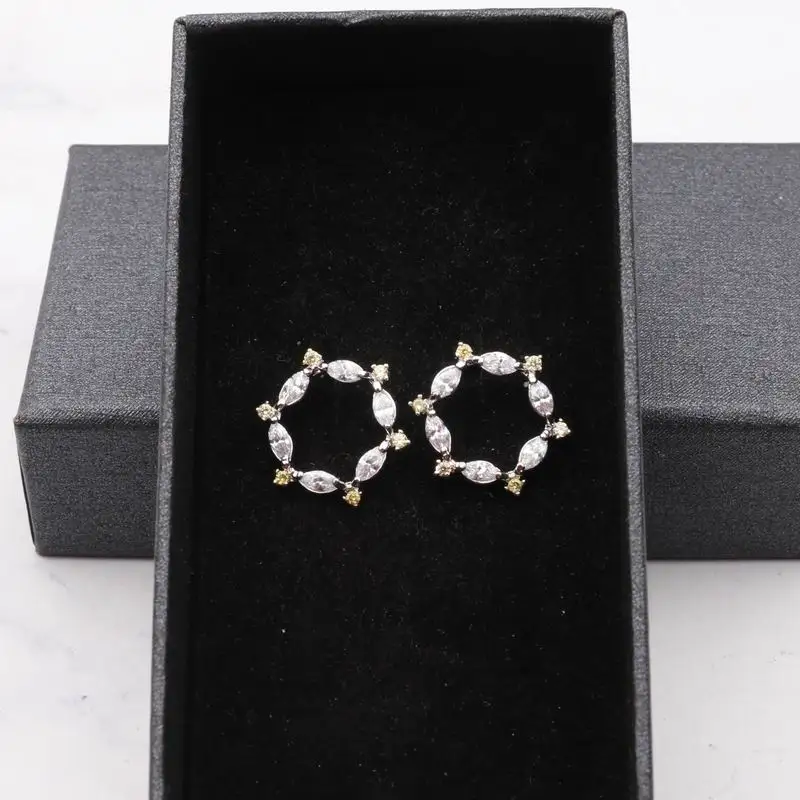 

MENGJIQIAO 2018 New Arrival Women Fashion Exquisite Brincos Micro Pave CZ Cubic Zirconia Circle Delicate Stud Earrings Bijoux