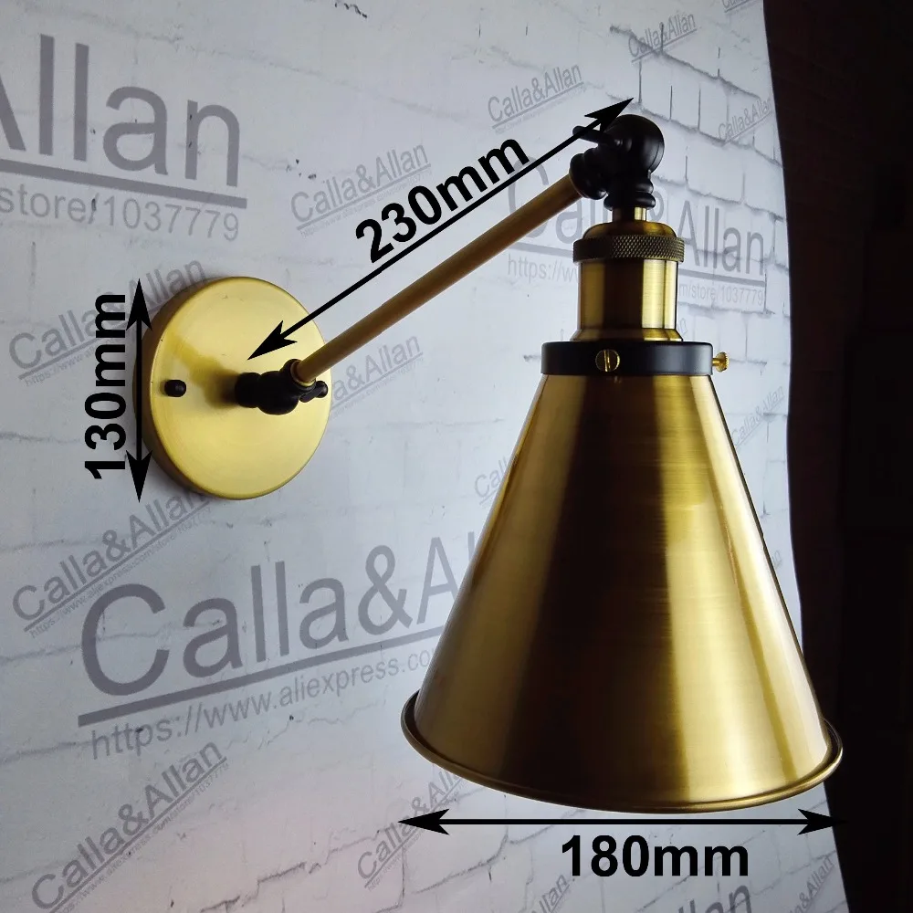 swing arm Бра Лампа E27 AC110V/220 В Эдисон промышленного бра из латуни готовой стены свет для магазина украшения