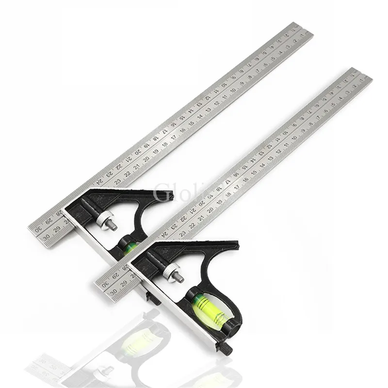 30cm Stainless Steel Multifunctional Combination Square Ruler Right